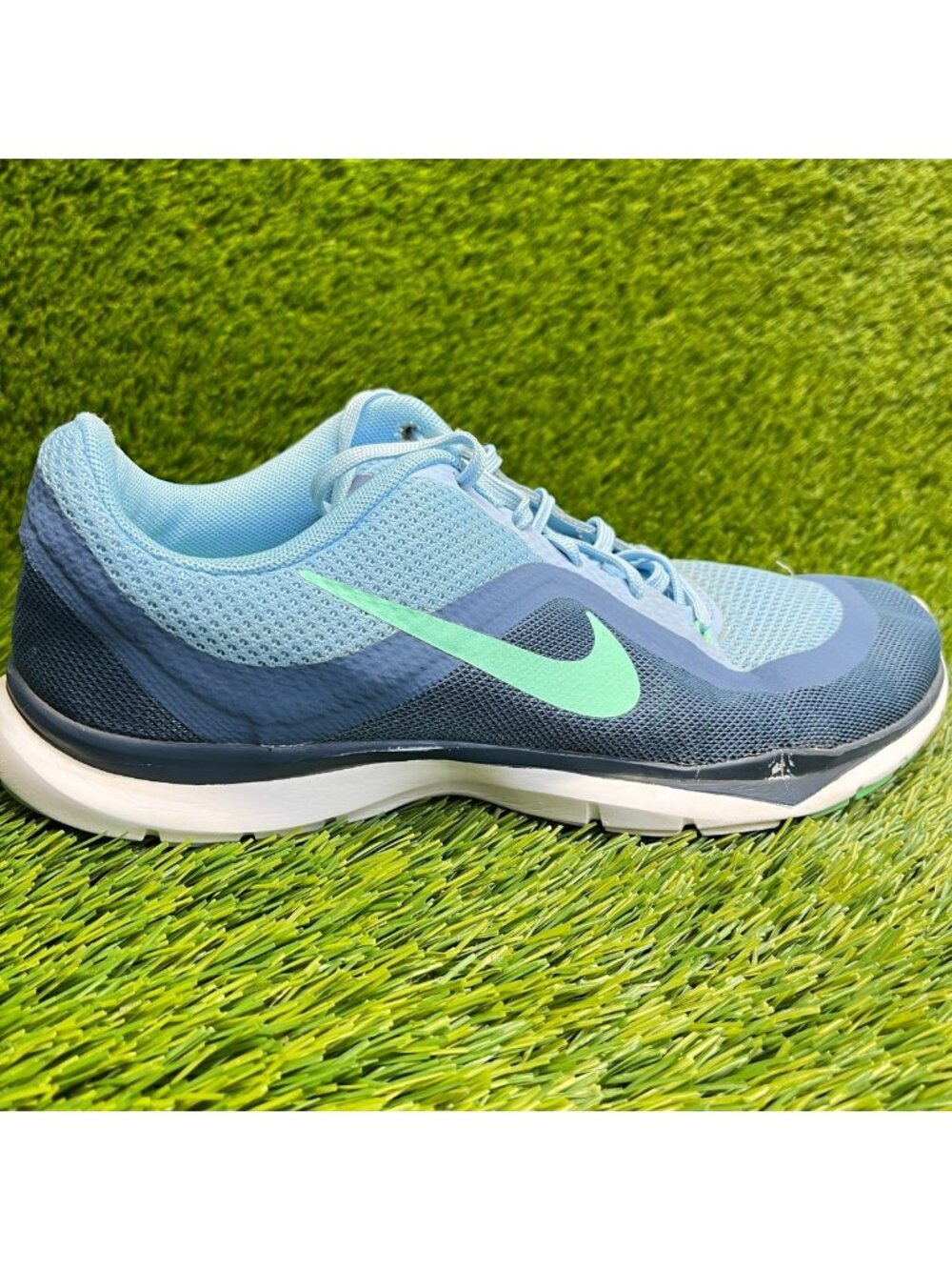 Nike Flex Trainer 6 Womens Size 8 Blue Green Athletic Running Shoes Sneakers